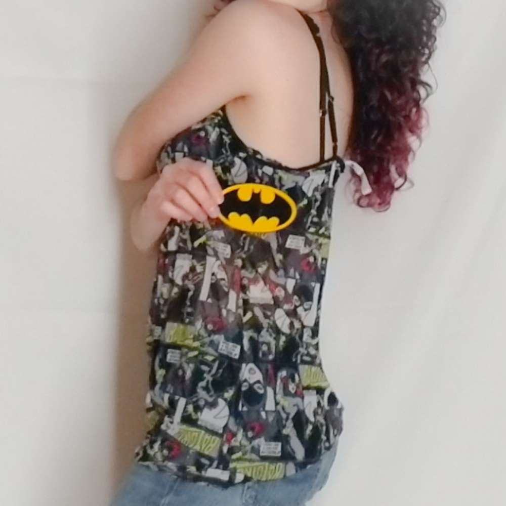 DC Comics Batgirl Comic Print Mesh Cami NWT XL